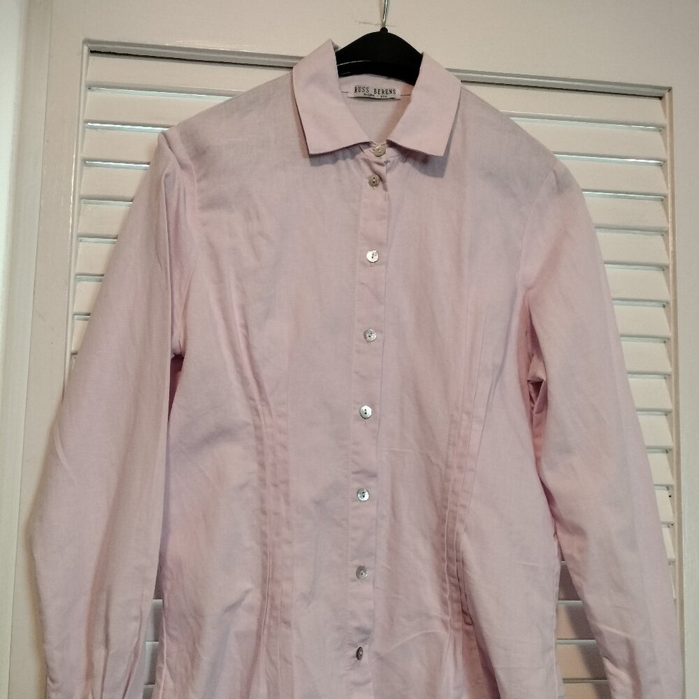 Light lavender pink linen shirt